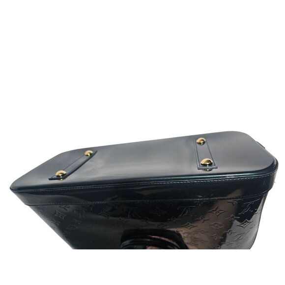 LOUIS VUITTON Alma GM Vernis Patent Monogram Green Bag Large Tote Satchel Bag LV - Picture 15 of 16